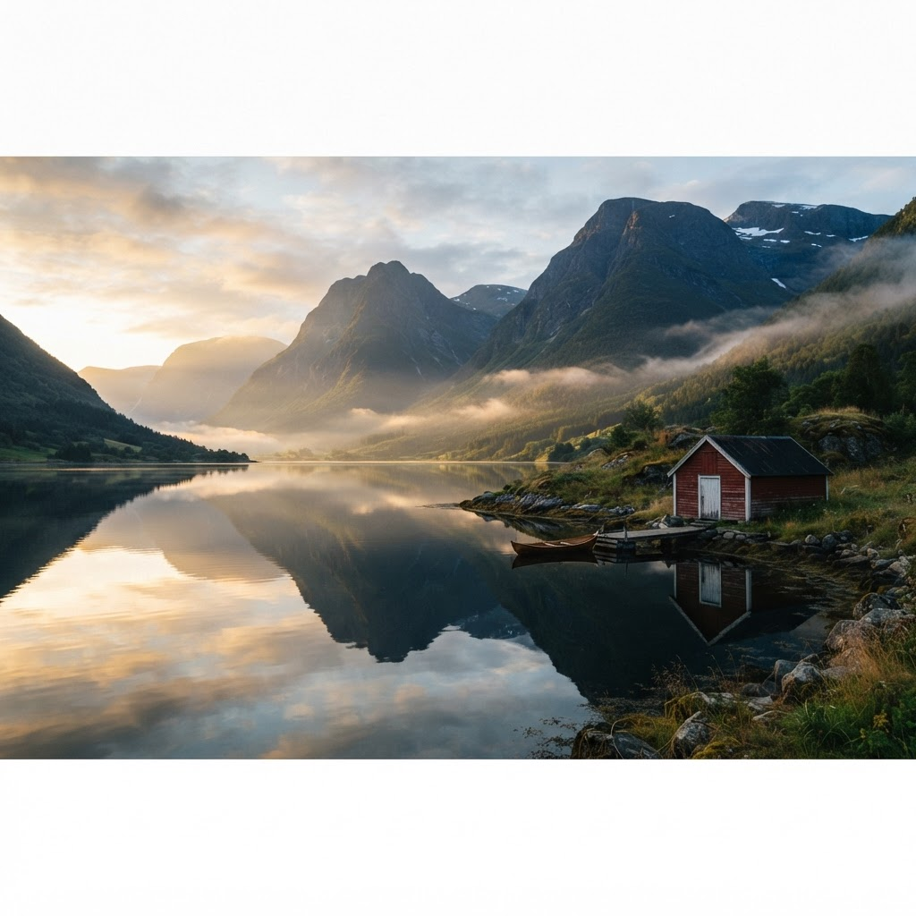 Fjordlandskap ved Austefjorden